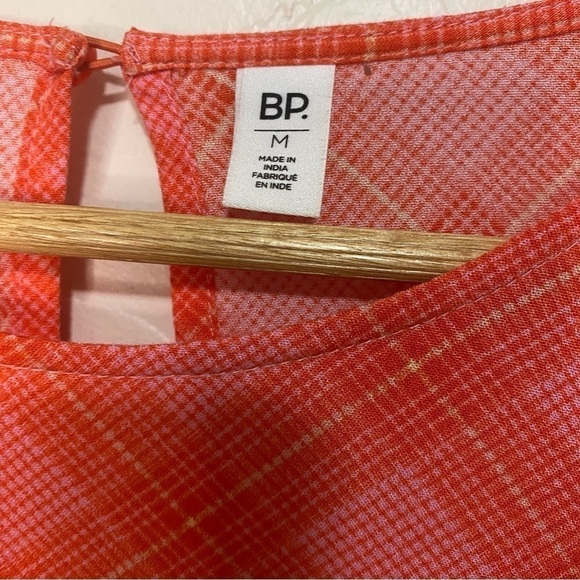 Nordstrom BP plaid long sleeve pink red Ian dress Size M Preppy Academia - Picture 4 of 9